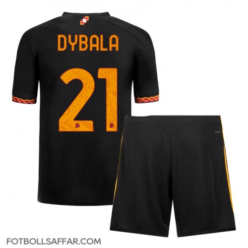 AS Roma Paulo Dybala #21 Tredje Dräkt Barn 2023-24 Kortärmad (+ Korta byxor)